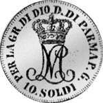 1815 Münze Silber 10 Soldi 