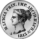 1815 10 Soldi Silber Münze Rückseite