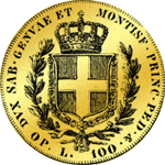 100 Lira Gold Münze 1834