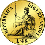 1796 Gold Münze Halbe Genovine 48 Lira