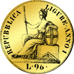 1798 Gold Münze Genovina 96 Lira