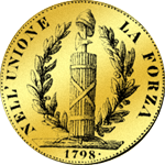 1798 Lira Gold Münze Genovina 96