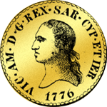 Gold Münze 1776 Halbe Doppia alte Lire