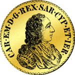 1733 Gold Münze Alte Doppia Pistole 