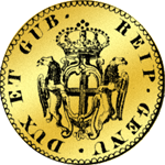 1/4 Genovina 24 Lire Gold Münze 1793