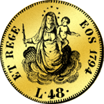 1794 Gold Münze Halbe Genovina 