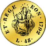 1792 48 Lire Genovina Halbe Münze Silber