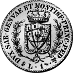 1828 Nuova Lira Münze Rückseite Silber