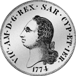 1774 1/2 Taler Silber Münze Mezzo Scudo
