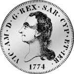 1774 Silber Münze 1/4 Taler Rückseite