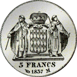 1837 Münze Silber 5 Franken Stück