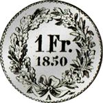 1850 1 Frank Silber Münze