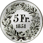 1851 Franken Stück Silber Münze 5
