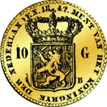 1842 Gold Münze Gulden Stück 10