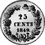 1849 Silber Münze Gulden Stück 1/4 