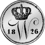 1826 Gulden Stück Silber Münze 1/4 Rückseite