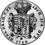 1749 Silber Dukaton Münze Rückseite