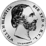 2 1/2 Gulden Stück Silber Münze 1850