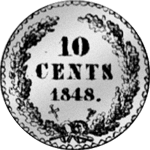 1848 10 Cents Silber Münze