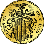 1741 Zechine Münze Gold Rückseite