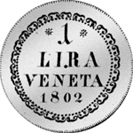 1802 Veneta Lira 1 Silber Münze