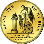 Gold Münze 10 Oncetti 30 Dukati 1851