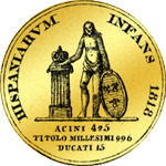 1818 Gold Münze Fünf Oncetti 15 Ducati 