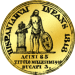 1818 Gold Münze Ducati Oncia einfach 3