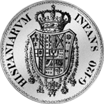 1818 Tari Grani Cartini Scudo Piaster Silber Münze Rückseite