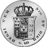 Silber 1833 Münze Halber Scudo 6 Carlini 60 Grani Tari 