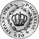 1796 20 Grani 2 Carlini Silber Münze