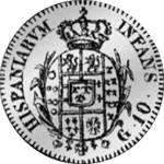 1818 1 Carlini 10 Grani Münze Rückseite Silber