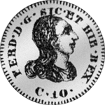 1796 Silber Münze 1/2 Carlini 5 Grani