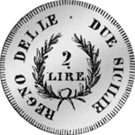 1813 Silber 2 Lira Münze 