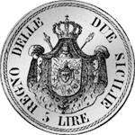 1813 Lire Münze Silber Fünf Stück