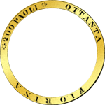 Umschrift Gold Münze 1827 Paoli 200 Fiorini 80