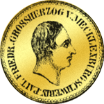 Münze Gold Frontseite halbe Pistole Louisdor 1840