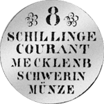 1/6 Rückseite Münze Silber Taler Schilling 8 1764 Kurant