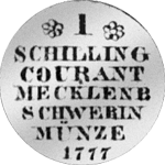 1 Schilling Silber Münze 1777 Taler Kurant 1/48 Vorderseite