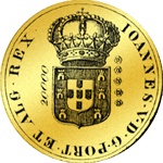 1725 Dobrao 24.000 Reis Rees Münze Gold Frontseite