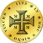 1725 Rees Münze Gold Reis 24.000 Dobrao Rückseite