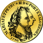 1786 Gold Münze 6400 Reis Portugaleser Johannes Bildseite
