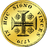 1779 Gold Münze Frontseite Millireis 1000 Reis 