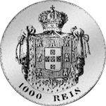 Coroas Krone Silber Münze 1000 Reis Bildseite 1836