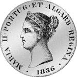 Coroas Krone Münze Silber Rückseite 1000 Reis 1836