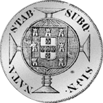 1821 Krone Münze Silber Coroas 960 Reis Rückseite
