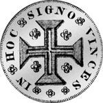 1/2 Crudados Doze Vintens 270 Reis 1829 Silber Münze Bildseite