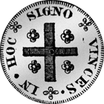 1/4 Crusados Tostao Teston Silber Münze 100 Reis 1829 Bildseite