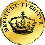 1734 Gedenkmünze Gold Doppel Dukaten Rückseite