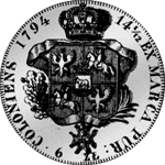 1794 Taler Münze Gulden 6 Silber Rückseite